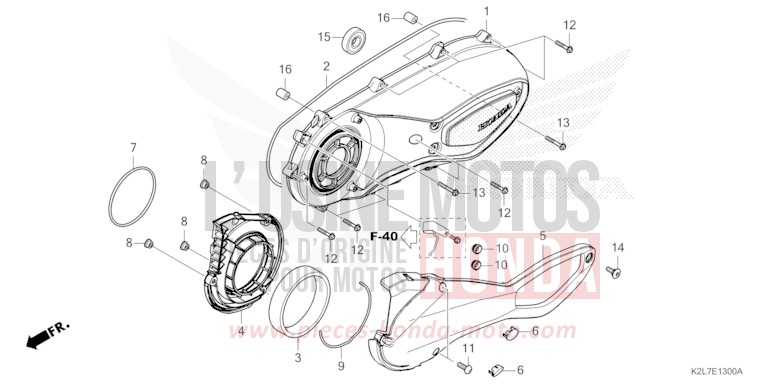 LEFT CRANKCASE COVER for ADV 350 MAT CARNELIAN RED METALLIC (R384) from 2023
